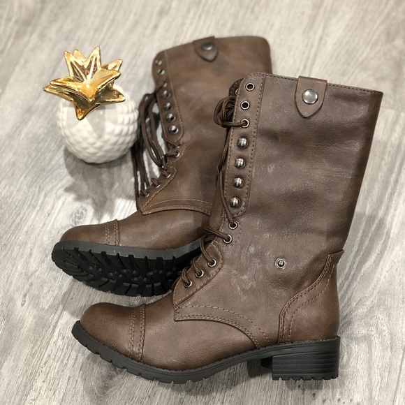 Two Way Flannel Combat Boots - Picture 3 of 6